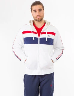 U.S. Polo Assn. SIGNATURE STRIPE COLORBLOCK SHERPA HOODIE -Glimmera Cloth Shop 106726K5 WHIT 73907