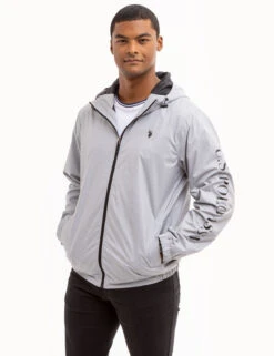 U.S. Polo Assn. USPA HEATHERED HOODED WINDBREAKER