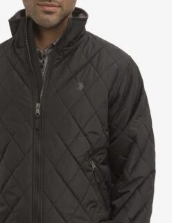 U.S. Polo Assn. DIAMOND QUILTED FLEECE JACKET -Glimmera Cloth Shop 109754P2 BLCK 2849