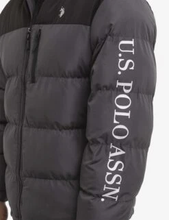 U.S. Polo Assn. WORDMARK COLORBLOCK HOODED PUFFER JACKET -Glimmera Cloth Shop 109762P2 FSGY 3035