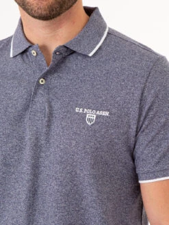 U.S. Polo Assn. MARLED YARN POLO SHIRT WITH EMBROIDERED CREST -Glimmera Cloth Shop 1135663V CLNV 75008