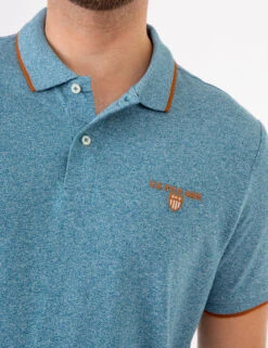 U.S. Polo Assn. MARLED YARN POLO SHIRT WITH EMBROIDERED CREST -Glimmera Cloth Shop 1135663V HDTL 73948