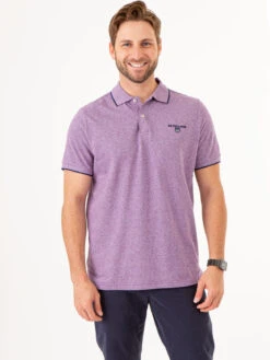 U.S. Polo Assn. MARLED YARN POLO SHIRT WITH EMBROIDERED CREST -Glimmera Cloth Shop 1135663V KNGP 74964