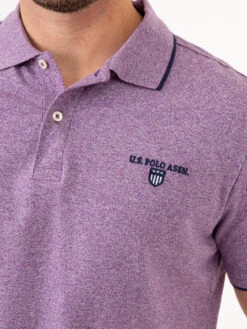 U.S. Polo Assn. MARLED YARN POLO SHIRT WITH EMBROIDERED CREST -Glimmera Cloth Shop 1135663V KNGP 74968