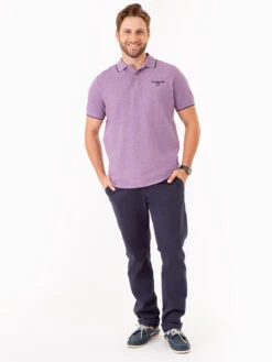 U.S. Polo Assn. MARLED YARN POLO SHIRT WITH EMBROIDERED CREST -Glimmera Cloth Shop 1135663V KNGP 74974