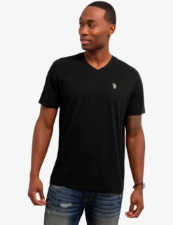 U.S. Polo Assn. SOLID V-NECK T-SHIRT -Glimmera Cloth Shop 11390304 BLCK