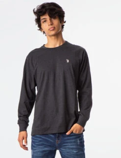 U.S. Polo Assn. LONG SLEEVE SOLID T-SHIRT -Glimmera Cloth Shop 114008ZB BKHT RECOLOR 2165