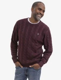 U.S. Polo Assn. CABLE CREW NECK SWEATER -Glimmera Cloth Shop 115216 CSGR 16642