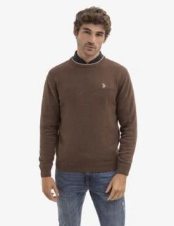 U.S. Polo Assn. SOLID JERSEY CREW NECK SWEATER -Glimmera Cloth Shop 115243 COPPERHEATHER 16072