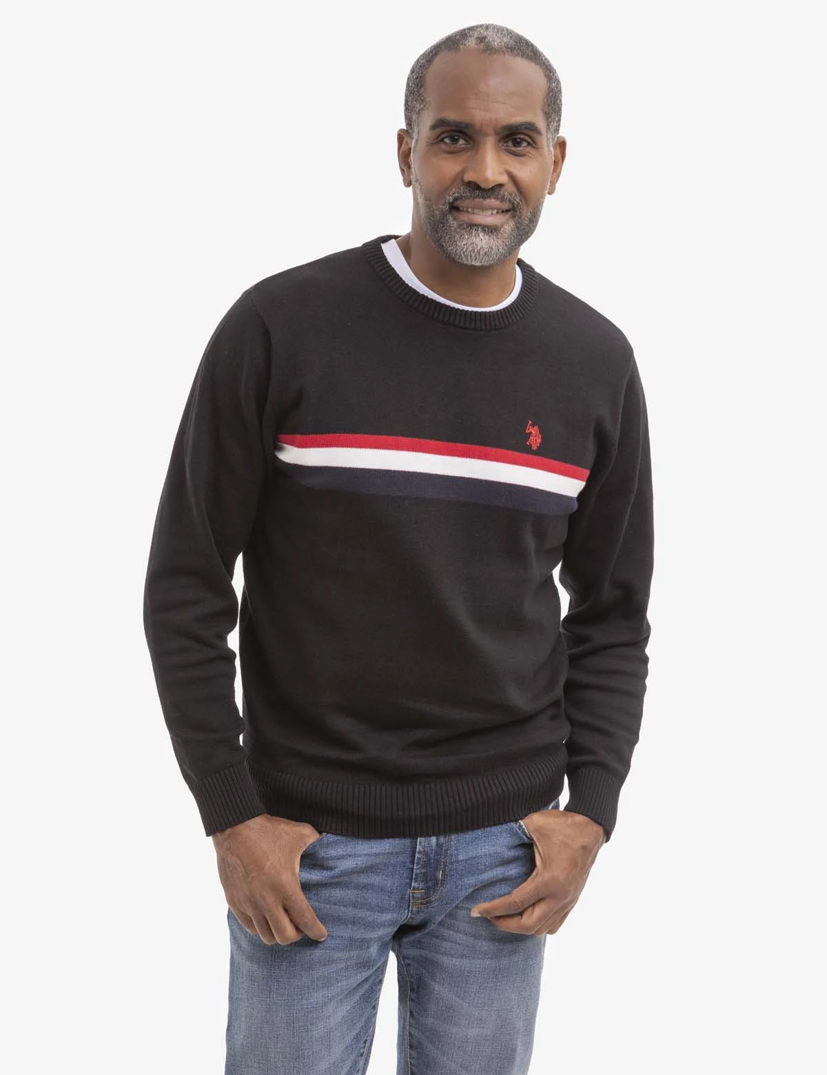 U.S. Polo Assn. SIGNATURE STRIPE CREW NECK SWEATER 1 U.S. Polo Assn. SIGNATURE STRIPE CREW NECK SWEATER