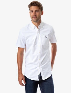 U.S. Polo Assn. SHORT SLEEVE STRETCH OXFORD SHIRT -Glimmera Cloth Shop 115876S0 OPWH 4696 0b9327c2 cdbb 41f1 a94c f19594b00c8d