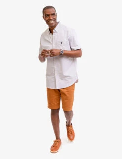 U.S. Polo Assn. SHORT SLEEVE STRETCH OXFORD SHIRT -Glimmera Cloth Shop 115876YC LTGY 6408