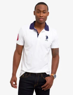 U.S. Polo Assn. SLIM FIT STRETCH SOLID POLO SHIRT -Glimmera Cloth Shop 118717EE WHIT 1