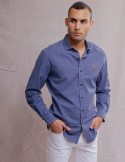 U.S. Polo Assn. WHITE LABEL STRETCH CHAMBRAY SHIRT -Glimmera Cloth Shop 11A527WJ CERB 1170