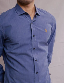 U.S. Polo Assn. WHITE LABEL STRETCH CHAMBRAY SHIRT -Glimmera Cloth Shop 11A527WJ CERB 1214