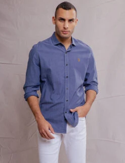 U.S. Polo Assn. WHITE LABEL STRETCH CHAMBRAY SHIRT -Glimmera Cloth Shop 11A527WJ CERB 1232