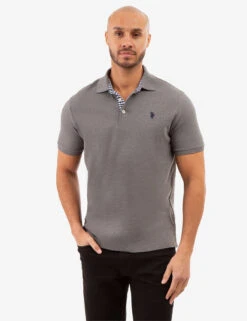 U.S. Polo Assn. INTERLOCK GINGHAM TRIM POLO SHIRT 28 U.S. Polo Assn. INTERLOCK GINGHAM TRIM POLO SHIRT -Glimmera Cloth Shop 11A71498 CPGY 82366