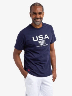 U.S. Polo Assn. EMBOSSED USA FLAG JERSEY T-SHIRT -Glimmera Cloth Shop 11A78004 CLNV 58051