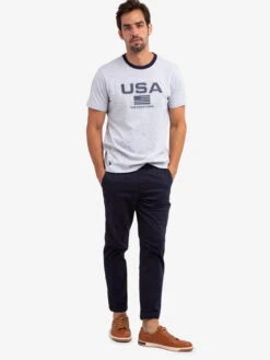 U.S. Polo Assn. EMBOSSED USA FLAG JERSEY T-SHIRT -Glimmera Cloth Shop 11A78004 LTGY 58241
