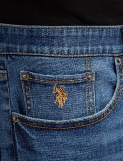 U.S. Polo Assn. 5 POCKET SLIM STRAIGHT FIT JEANS WITH SOFT ELASTIC -Glimmera Cloth Shop 11A902M4 MHWC 54344