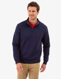 U.S. Polo Assn. 1/4 ZIP YARN DYE STRIPE MOCK NECK PULLOVER -Glimmera Cloth Shop 11A9218J CLNV 82065