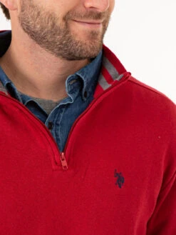 U.S. Polo Assn. 1/4 ZIP YARN DYE STRIPE MOCK NECK PULLOVER -Glimmera Cloth Shop 11A9218J RYTR 75212