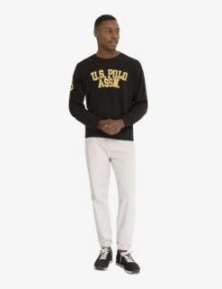 U.S. POLO ASSN. FRENCH TERRY APPLIQUE PULLOVER -Glimmera Cloth Shop 11A93187 BLCK 1247
