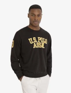 U.S. POLO ASSN. FRENCH TERRY APPLIQUE PULLOVER -Glimmera Cloth Shop 11A93187 BLCK 1255