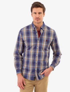 U.S. Polo Assn. PEACHED POPLIN PLAID LONG SLEEVE SHIRT