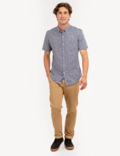 U.S. Polo Assn. YARN DYE DISCHARGED PRINT SHORT SLEEVE SHIRT -Glimmera Cloth Shop 11A983WU BLCK 67945