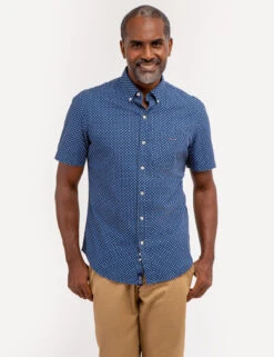 U.S. Polo Assn. DIAMOND PRINT SHORT SLEEVE SHIRT WITH POCKET