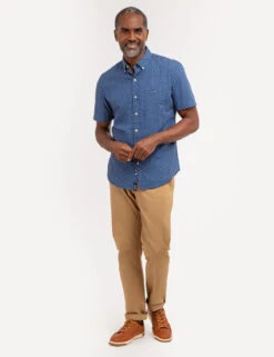 U.S. Polo Assn. DIAMOND PRINT SHORT SLEEVE SHIRT WITH POCKET -Glimmera Cloth Shop 11A985VH CLNV 68125