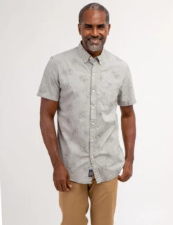 U.S. Polo Assn. FLORAL HEATHER POPLIN SHORT SLEEVE SHIRT