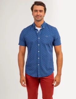 U.S. Polo Assn. SWISS DOT POPLIN SHORT SLEEVE SHIRT