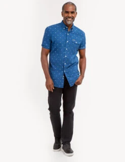 U.S. Polo Assn. DOBBY DOUBLE SIDE PATTERN SHORT SLEEVE SHIRT -Glimmera Cloth Shop 11A989ZX BLSA 67321