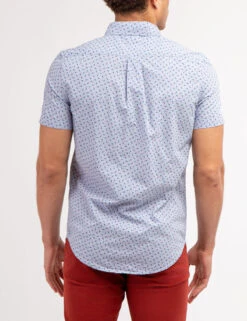 U.S. Polo Assn. STAR PRINT POPLIN SHORT SLEEVE SHIRT WITH POCKET -Glimmera Cloth Shop 11A994VD SFBH 70259