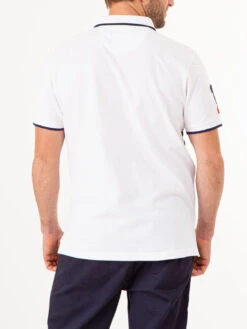 U.S. Polo Assn. PRINTED FLAG COLORBLOCK PIQUE POLO SHIRT -Glimmera Cloth Shop 11C032O WHIT 75091