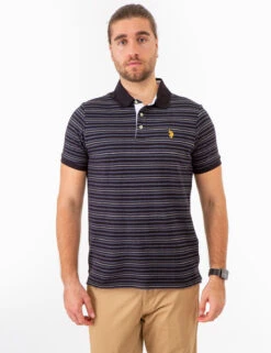 U.S. Polo Assn. YARN DYE BIRDSEYE STRIPE PIQUE POLO SHIRT -Glimmera Cloth Shop 11C04232 BLCK 74094