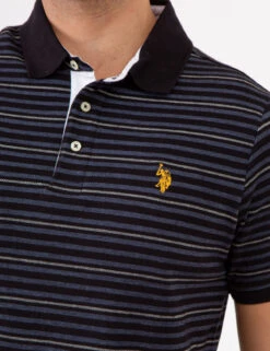 U.S. Polo Assn. YARN DYE BIRDSEYE STRIPE PIQUE POLO SHIRT -Glimmera Cloth Shop 11C04232 BLCK 74096