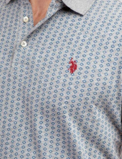 U.S. Polo Assn. ALLOVER PRINTED JERSEY POLO SHIRT -Glimmera Cloth Shop 11C0442W HGRY 68790