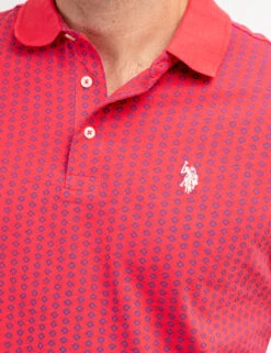 U.S. Polo Assn. ALLOVER PRINTED JERSEY POLO SHIRT -Glimmera Cloth Shop 11C0442W WNTB 70054