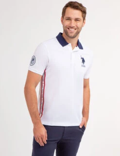 U.S. Polo Assn. GRAPHIC TRIM PIQUE POLO SHIRT -Glimmera Cloth Shop 11C0513O WHIT 68800