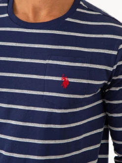 U.S. Polo Assn. YARN DYE STRIPE JERSEY LONG SLEEVE T-SHIRT -Glimmera Cloth Shop 11C08719 CLNV 75176