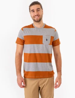 U.S. Polo Assn. RUGBY STRIPE JERSEY T-SHIRT WITH POCKET -Glimmera Cloth Shop 11C13519 HGRY 73980