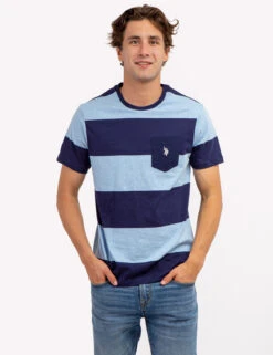 U.S. Polo Assn. RUGBY STRIPE JERSEY T-SHIRT WITH POCKET -Glimmera Cloth Shop 11C13519 SFBH 66933