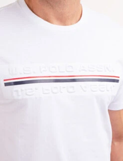U.S. Polo Assn. EMBOSSED SIGNATURE STRIPE JERSEY T-SHIRT -Glimmera Cloth Shop 11C14204 WHIT 69412
