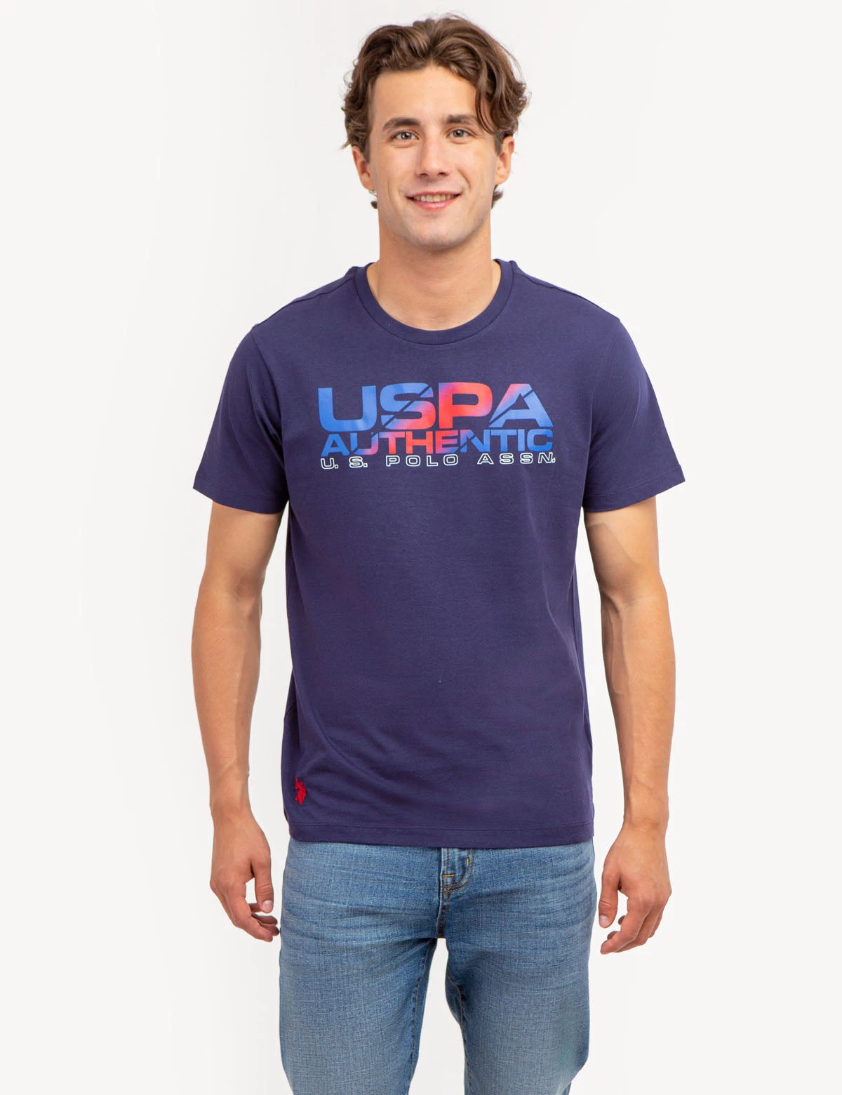 U.S. Polo Assn. USPA GRADIENT PRINT CREW NECK T-SHIRT 1 U.S. Polo Assn. USPA GRADIENT PRINT CREW NECK T-SHIRT