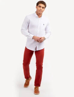 U.S. Polo Assn. SOLID STRETCH POPLIN LONG SLEEVE SHIRT -Glimmera Cloth Shop 11C251 OPWH 70179