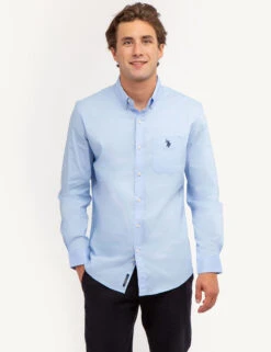 U.S. Polo Assn. SOLID STRETCH POPLIN LONG SLEEVE SHIRT -Glimmera Cloth Shop 11C251 WNBL 67378