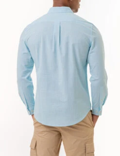 U.S. Polo Assn. GINGHAM SLUB POPLIN LONG SLEEVE SHIRT -Glimmera Cloth Shop 11C318VP HZBL 2430